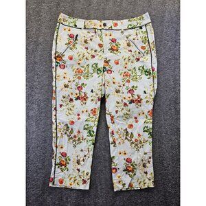 Disney Alice “Through The Looking Glass” Women’s White Floral Capri Pants Sz 12
